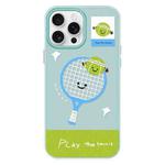 For iPhone 16 Pro Max Skin Feeling Jelly TPU Hybrid PC Phone Case(Play Tennis Light Green)