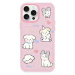 For iPhone 16 Pro Skin Feeling Jelly TPU Hybrid PC Phone Case(Love Puppy Pink)