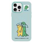 For iPhone 16 Pro Skin Feeling Jelly TPU Hybrid PC Phone Case(Umbrella Light Green)