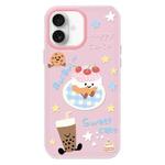 For iPhone 16 Plus Skin Feeling Jelly TPU Hybrid PC Phone Case(Cake Pink)