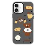 For iPhone 16 Skin Feeling Jelly TPU Hybrid PC Phone Case(Puppy Black)