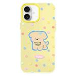 For iPhone 16 Skin Feeling Jelly TPU Hybrid PC Phone Case(Yellow Puppy Yellow)