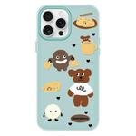 For iPhone 15 Pro Skin Feeling Jelly TPU Hybrid PC Phone Case(Puppy Light Green)