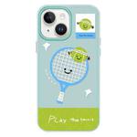 For iPhone 15 Plus Skin Feeling Jelly TPU Hybrid PC Phone Case(Play Tennis Light Green)