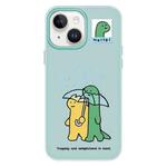 For iPhone 15 Skin Feeling Jelly TPU Hybrid PC Phone Case(Umbrella Light Green)