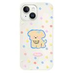 For iPhone 14 Skin Feeling Jelly TPU Hybrid PC Phone Case(Yellow Puppy White)