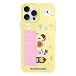 For iPhone 14 Pro Max Skin Feeling Jelly TPU Hybrid PC Phone Case(Dog Party Yellow)