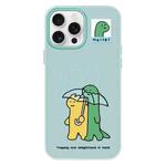 For iPhone 14 Pro Max Skin Feeling Jelly TPU Hybrid PC Phone Case(Umbrella Light Green)