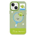 For iPhone 13 Skin Feeling Jelly TPU Hybrid PC Phone Case(Play Tennis Green)