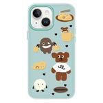 For iPhone 13 Skin Feeling Jelly TPU Hybrid PC Phone Case(Puppy Light Green)