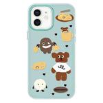 For iPhone 12 Skin Feeling Jelly TPU Hybrid PC Phone Case(Puppy Light Green)