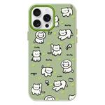 For iPhone 12 Pro Max Skin Feeling Jelly TPU Hybrid PC Phone Case(Green Heart Cat Green)