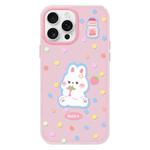 For iPhone 11 Pro Max Skin Feeling Jelly TPU Hybrid PC Phone Case(Polka Dot Rabbit Pink)