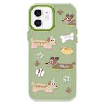 For iPhone 11 Skin Feeling Jelly TPU Hybrid PC Phone Case(Long Dog Green)