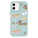 For iPhone 11 Skin Feeling Jelly TPU Hybrid PC Phone Case(Long Dog Light Green)
