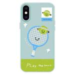 For iPhone X / XS Skin Feeling Jelly TPU Hybrid PC Phone Case(Play Tennis Light Green)