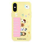 For iPhone X / XS Skin Feeling Jelly TPU Hybrid PC Phone Case(Dog Party Yellow)