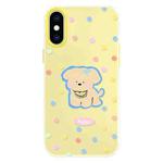 For iPhone X / XS Skin Feeling Jelly TPU Hybrid PC Phone Case(Yellow Puppy Yellow)