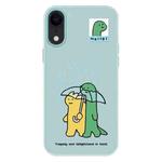 For iPhone XR Skin Feeling Jelly TPU Hybrid PC Phone Case(Umbrella Light Green)