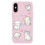 For iPhone XS Max Skin Feeling Jelly TPU Hybrid PC Phone Case(Love Puppy Pink)