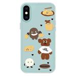 For iPhone XS Max Skin Feeling Jelly TPU Hybrid PC Phone Case(Puppy Light Green)