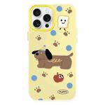 For iPhone 16 Pro Max Skin Feeling Jelly TPU Hybrid PC Phone Case(Brown Puppy Yellow)