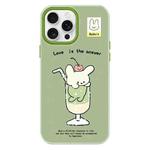 For iPhone 16 Pro Max Skin Feeling Jelly TPU Hybrid PC Phone Case(Cup Dog Green)