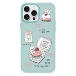 For iPhone 16 Pro Max Skin Feeling Jelly TPU Hybrid PC Phone Case(Cake Dog Light Green)