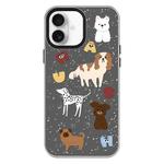 For iPhone 16 Plus Skin Feeling Jelly TPU Hybrid PC Phone Case(English Puppy Black)