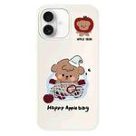 For iPhone 16 Plus Skin Feeling Jelly TPU Hybrid PC Phone Case(Basket Dog White)