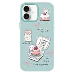 For iPhone 16 Plus Skin Feeling Jelly TPU Hybrid PC Phone Case(Cake Dog Light Green)