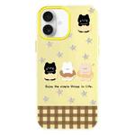 For iPhone 16 Skin Feeling Jelly TPU Hybrid PC Phone Case(Star Animal Yellow)