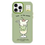 For iPhone 15 Pro Skin Feeling Jelly TPU Hybrid PC Phone Case(Cup Dog Green)