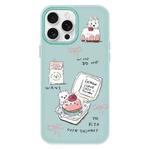 For iPhone 15 Pro Skin Feeling Jelly TPU Hybrid PC Phone Case(Cake Dog Light Green)