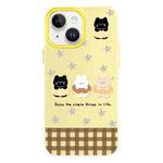 For iPhone 15 Plus Skin Feeling Jelly TPU Hybrid PC Phone Case(Star Animal Yellow)