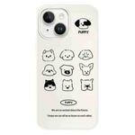 For iPhone 14 Plus Skin Feeling Jelly TPU Hybrid PC Phone Case(Animal Nine Grid White)