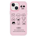 For iPhone 14 Plus Skin Feeling Jelly TPU Hybrid PC Phone Case(Animal Nine Grid Pink)