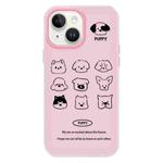 For iPhone 14 Skin Feeling Jelly TPU Hybrid PC Phone Case(Animal Nine Grid Pink)