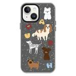 For iPhone 14 Skin Feeling Jelly TPU Hybrid PC Phone Case(English Puppy Black)