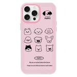 For iPhone 14 Pro Skin Feeling Jelly TPU Hybrid PC Phone Case(Animal Nine Grid Pink)