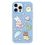 For iPhone 14 Pro Max Skin Feeling Jelly TPU Hybrid PC Phone Case(Sea Life Blue)