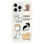 For iPhone 13 Pro Max Skin Feeling Jelly TPU Hybrid PC Phone Case(Multi Breed Puppy White)