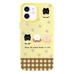 For iPhone 12 Skin Feeling Jelly TPU Hybrid PC Phone Case(Star Animal Yellow)