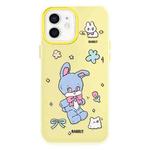 For iPhone 12 Skin Feeling Jelly TPU Hybrid PC Phone Case(Blue Rabbit Yellow)