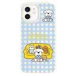 For iPhone 12 Skin Feeling Jelly TPU Hybrid PC Phone Case(Dog Family White)