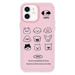For iPhone 11 Skin Feeling Jelly TPU Hybrid PC Phone Case(Animal Nine Grid Pink)