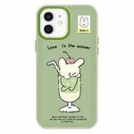 For iPhone 11 Skin Feeling Jelly TPU Hybrid PC Phone Case(Cup Dog Green)