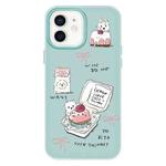 For iPhone 11 Skin Feeling Jelly TPU Hybrid PC Phone Case(Cake Dog Light Green)