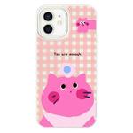 For iPhone 11 Skin Feeling Jelly TPU Hybrid PC Phone Case(Pink Cat White)