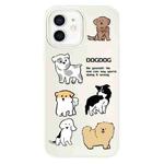 For iPhone 11 Skin Feeling Jelly TPU Hybrid PC Phone Case(Multi Breed Puppy White)